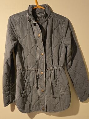 Women's Maurices Quilted Utility Jacket in Olive Green.